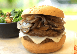 yves vegan mushroom cheeseburger